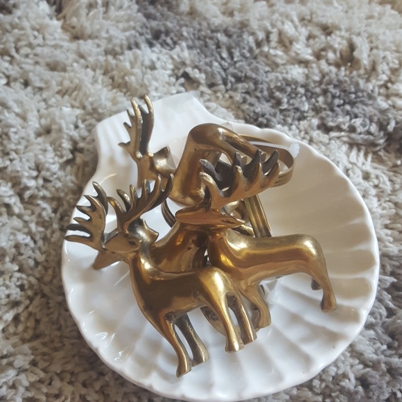 Cost Plus World Market Other - NWT Brass reindeer napkin holders